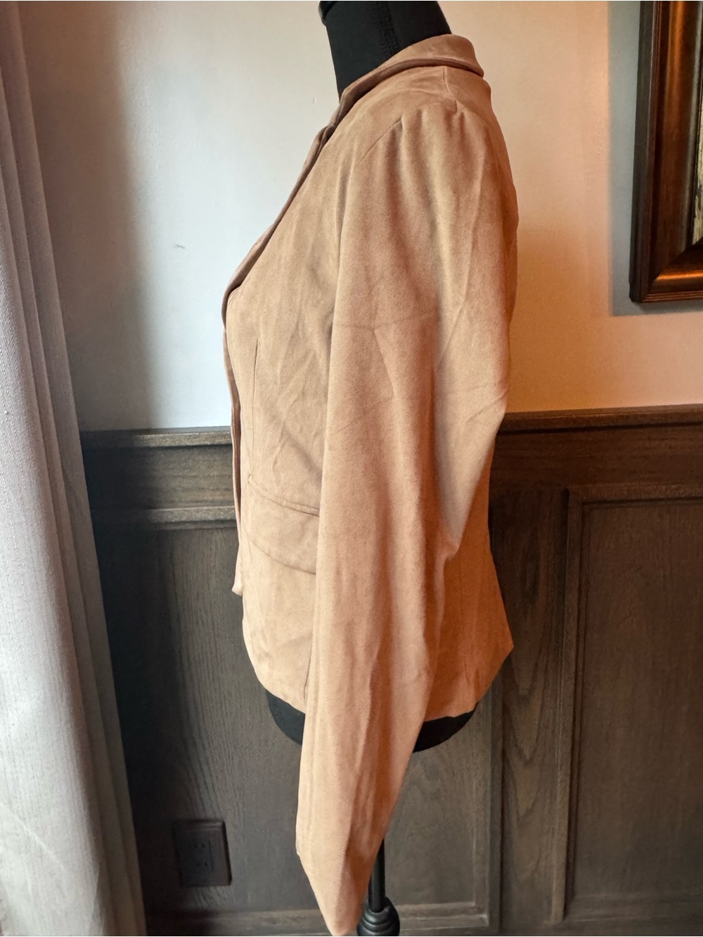 Sincerly Jules Suede One-Button Blazer in Light Brown - Picture 4 of 10